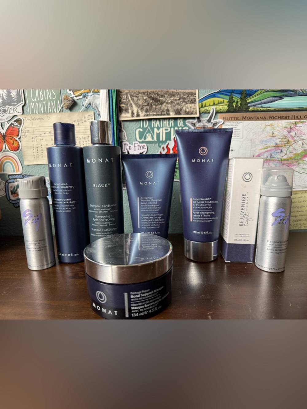 MONAT Women’s Hair Care Set - Navy Blue Restorative Shampoo & Treatment